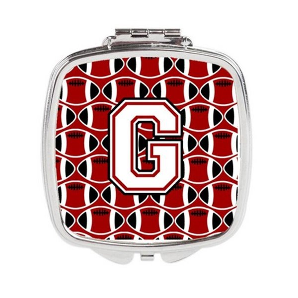 Carolines Treasures Letter G Football Cardinal and White Compact Mirror CJ1082-GSCM